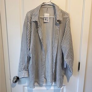Forever 21 Striped Button-Up Swim Cover-Up — Size L — NWT